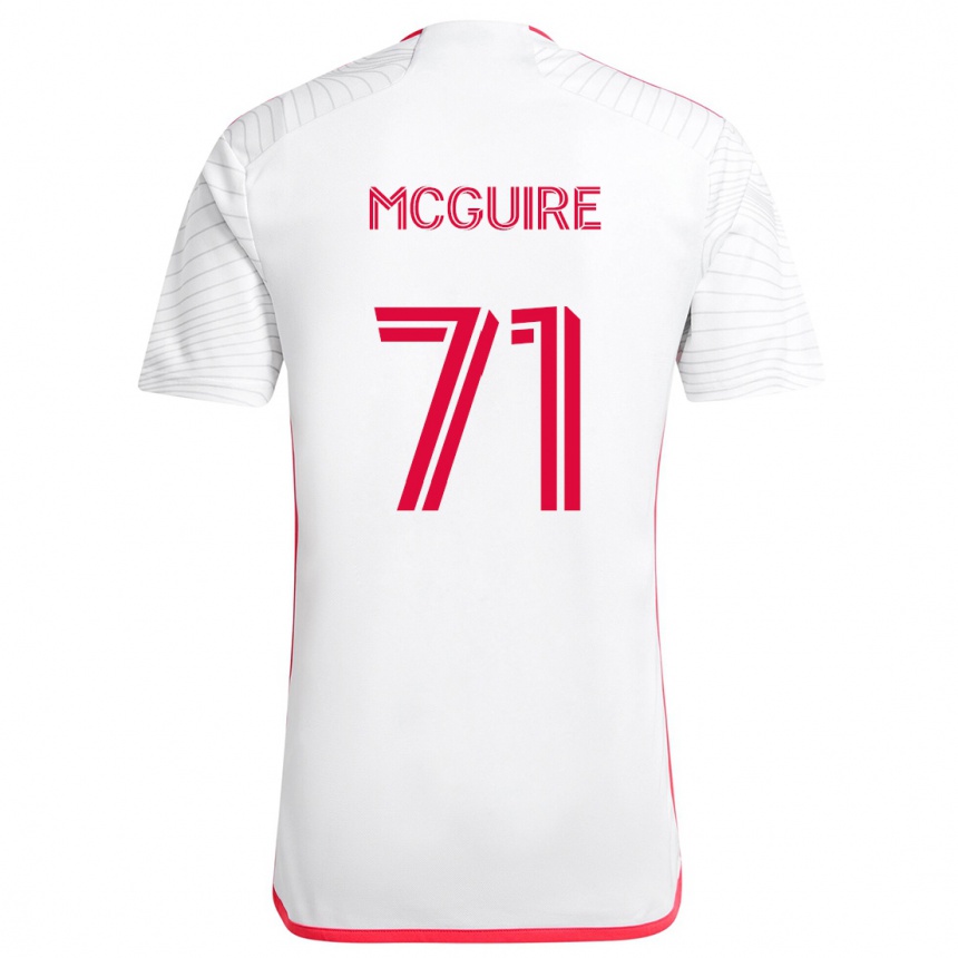 Kinder Fußball Nolan Mcguire #71 Weiß Rot Auswärtstrikot Trikot 2024/25 T-Shirt Luxemburg