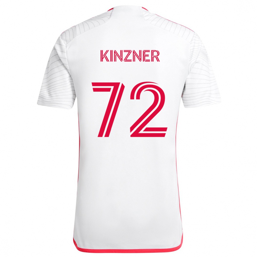 Kinder Fußball Eric Kinzner #72 Weiß Rot Auswärtstrikot Trikot 2024/25 T-Shirt Luxemburg