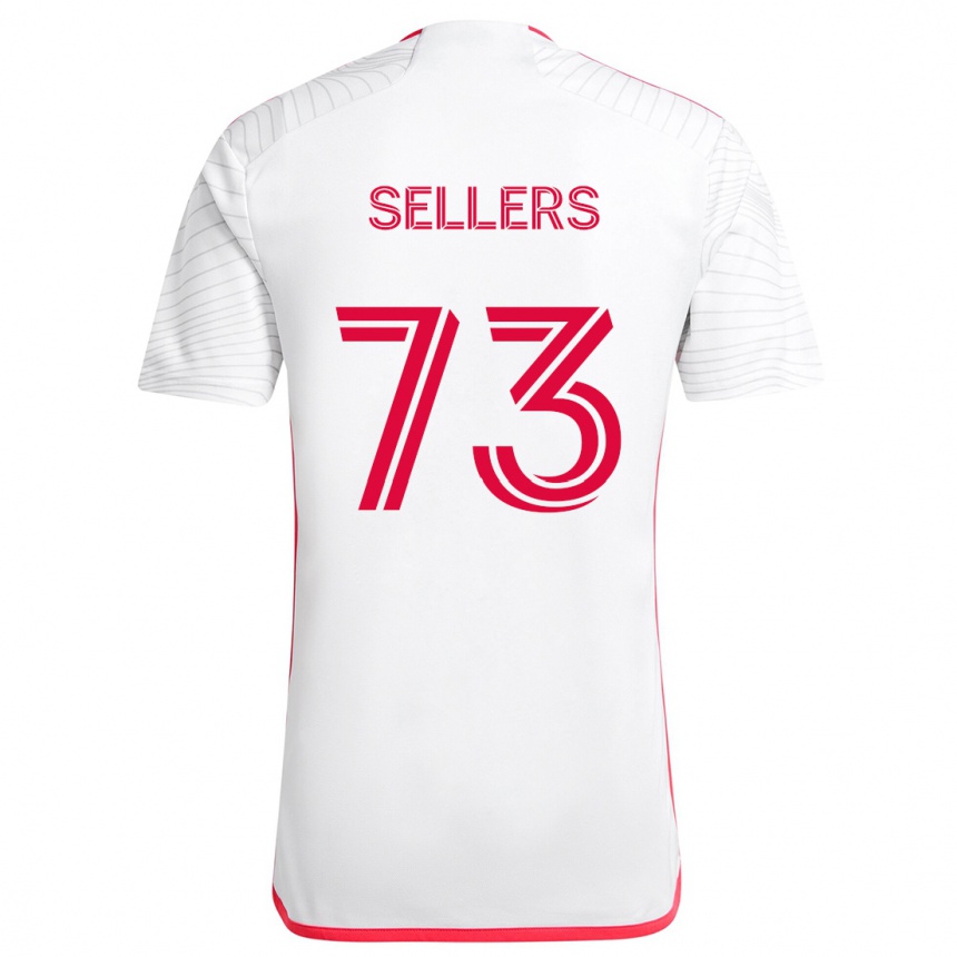 Kinder Fußball Braydon Sellers #73 Weiß Rot Auswärtstrikot Trikot 2024/25 T-Shirt Luxemburg