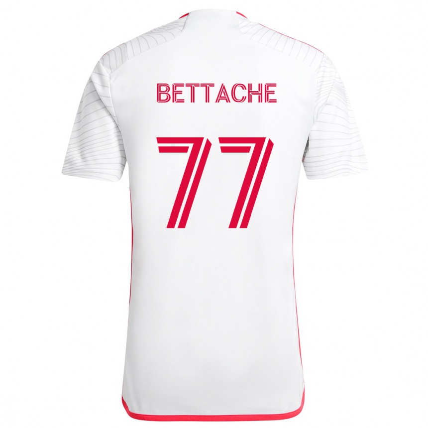 Kinder Fußball Faysal Bettache #77 Weiß Rot Auswärtstrikot Trikot 2024/25 T-Shirt Luxemburg