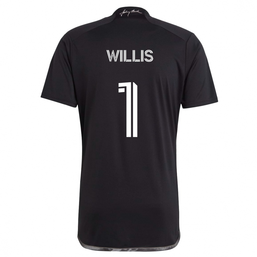 Kinder Fußball Joe Willis #1 Schwarz Auswärtstrikot Trikot 2024/25 T-Shirt Luxemburg