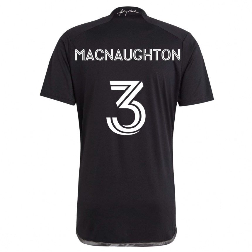 Kinder Fußball Lukas Macnaughton #3 Schwarz Auswärtstrikot Trikot 2024/25 T-Shirt Luxemburg