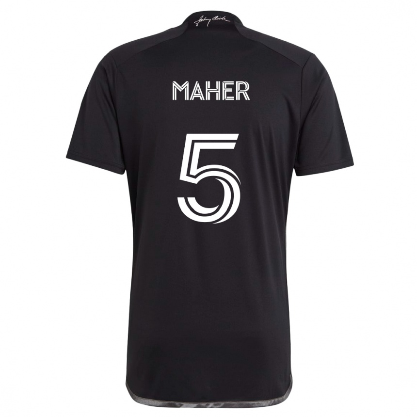 Kinder Fußball Jack Maher #5 Schwarz Auswärtstrikot Trikot 2024/25 T-Shirt Luxemburg