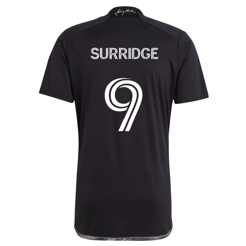 Kinder Fußball Sam Surridge #9 Schwarz Auswärtstrikot Trikot 2024/25 T-Shirt Luxemburg