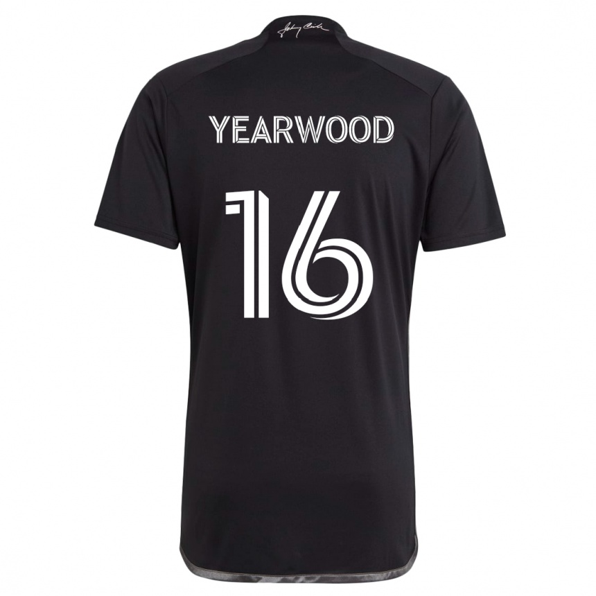 Kinder Fußball Dru Yearwood #16 Schwarz Auswärtstrikot Trikot 2024/25 T-Shirt Luxemburg