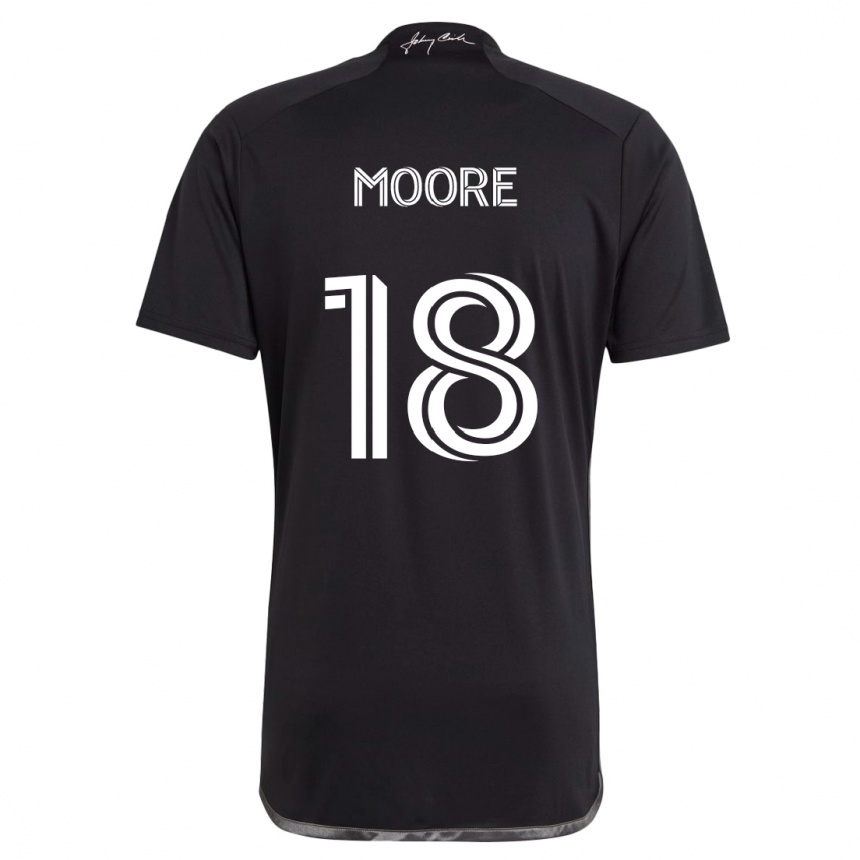 Kinder Fußball Shaq Moore #18 Schwarz Auswärtstrikot Trikot 2024/25 T-Shirt Luxemburg