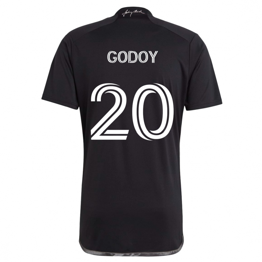 Kinder Fußball Aníbal Godoy #20 Schwarz Auswärtstrikot Trikot 2024/25 T-Shirt Luxemburg