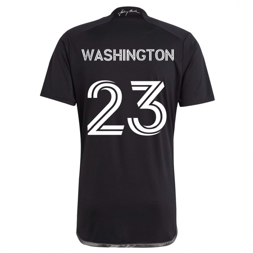 Kinder Fußball Taylor Washington #23 Schwarz Auswärtstrikot Trikot 2024/25 T-Shirt Luxemburg