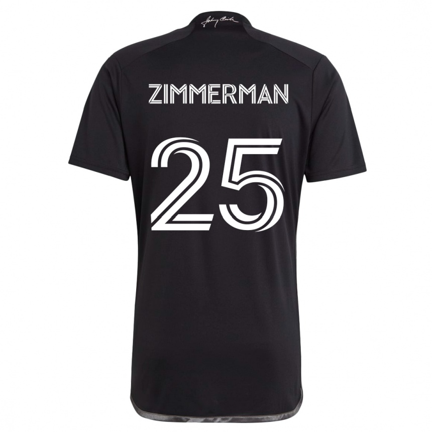 Kinder Fußball Walker Zimmerman #25 Schwarz Auswärtstrikot Trikot 2024/25 T-Shirt Luxemburg