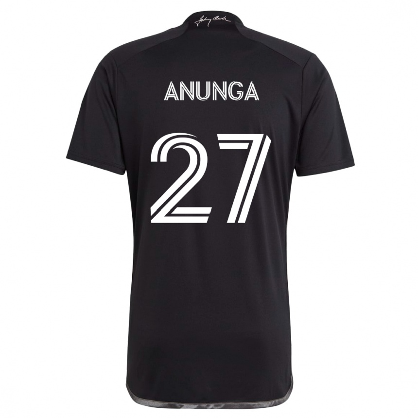 Kinder Fußball Tah Anunga #27 Schwarz Auswärtstrikot Trikot 2024/25 T-Shirt Luxemburg