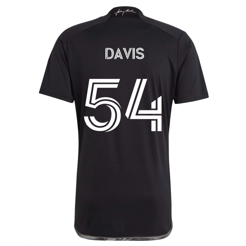 Kinder Fußball Sean Davis #54 Schwarz Auswärtstrikot Trikot 2024/25 T-Shirt Luxemburg