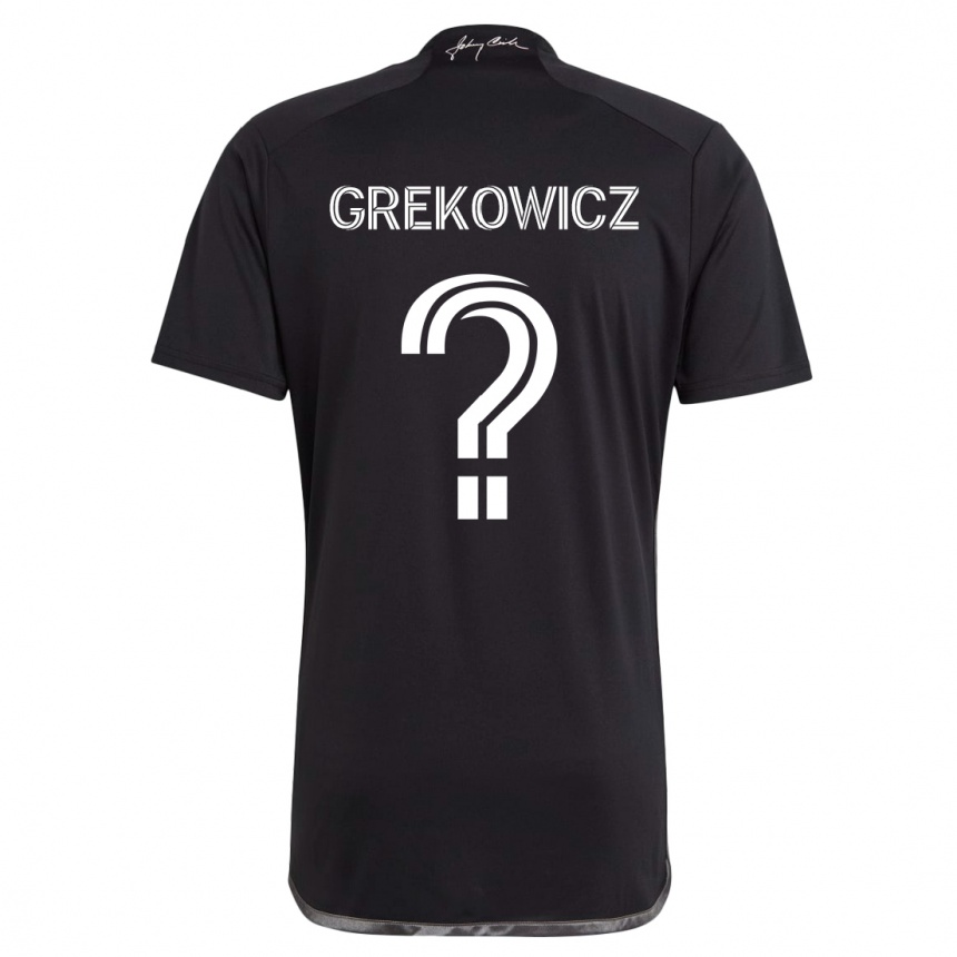 Kinder Fußball Jacob Grekowicz #0 Schwarz Auswärtstrikot Trikot 2024/25 T-Shirt Luxemburg