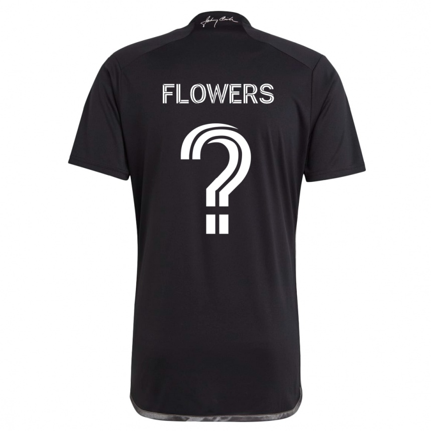 Kinder Fußball Ashton Flowers #0 Schwarz Auswärtstrikot Trikot 2024/25 T-Shirt Luxemburg