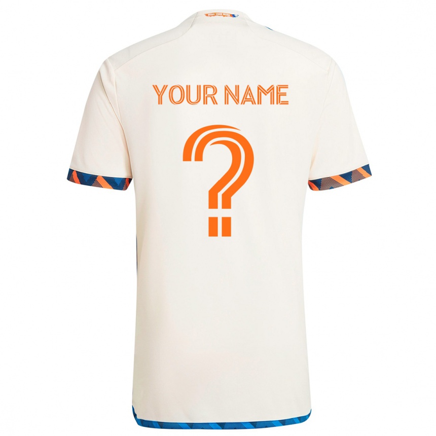 Kinder Fußball Ihren Namen #0 Weiß Orange Auswärtstrikot Trikot 2024/25 T-Shirt Luxemburg