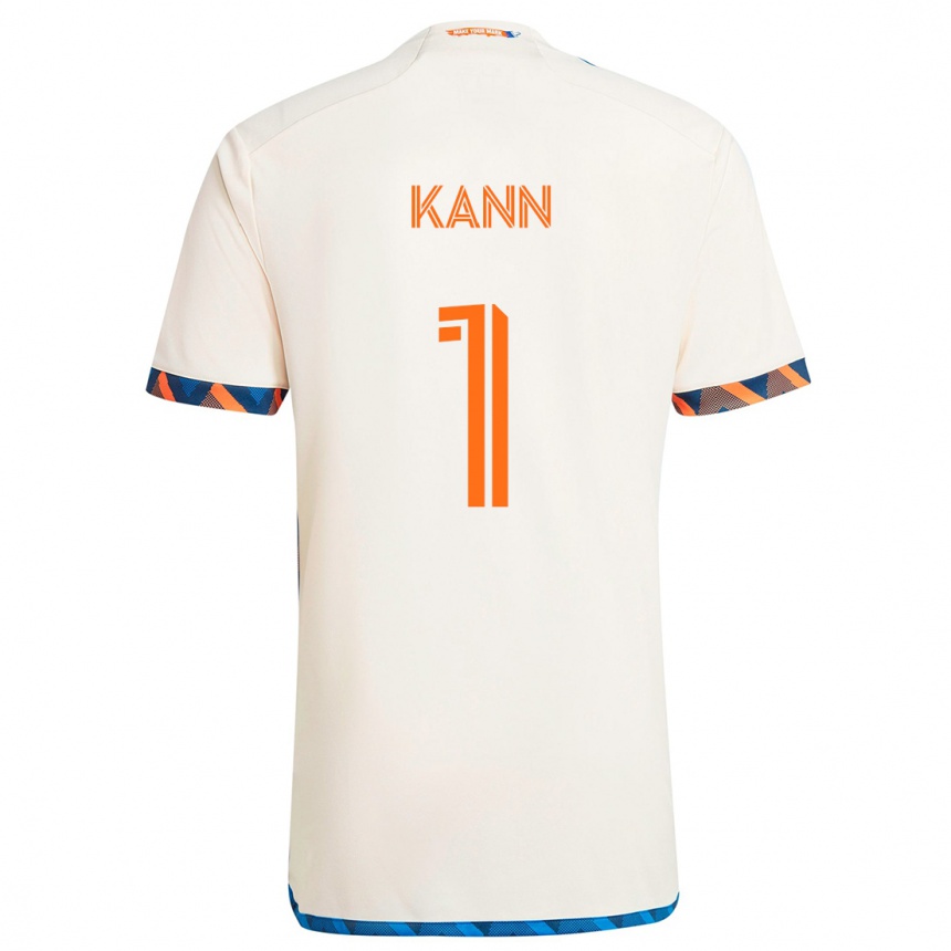 Kinder Fußball Alec Kann #1 Weiß Orange Auswärtstrikot Trikot 2024/25 T-Shirt Luxemburg