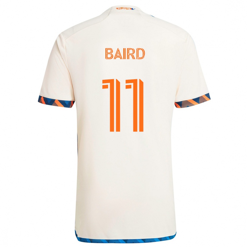 Kinder Fußball Corey Baird #11 Weiß Orange Auswärtstrikot Trikot 2024/25 T-Shirt Luxemburg