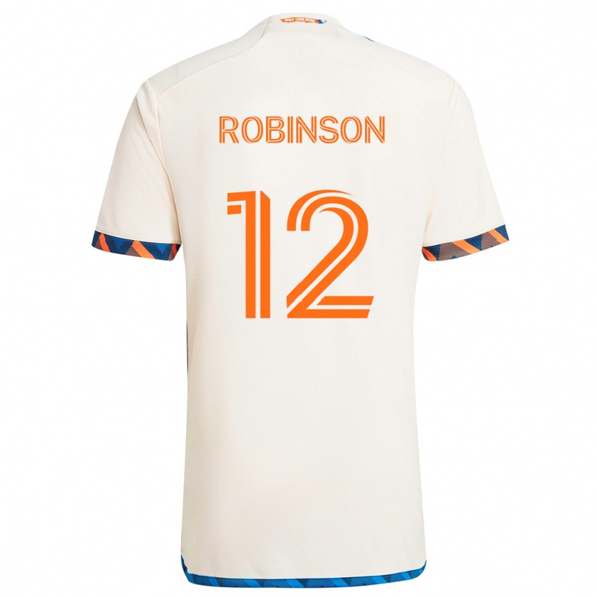 Kinder Fußball Miles Robinson #12 Weiß Orange Auswärtstrikot Trikot 2024/25 T-Shirt Luxemburg