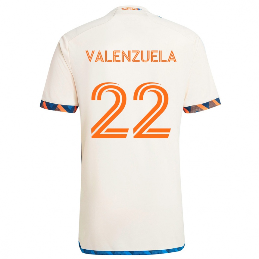 Kinder Fußball Gerardo Valenzuela #22 Weiß Orange Auswärtstrikot Trikot 2024/25 T-Shirt Luxemburg