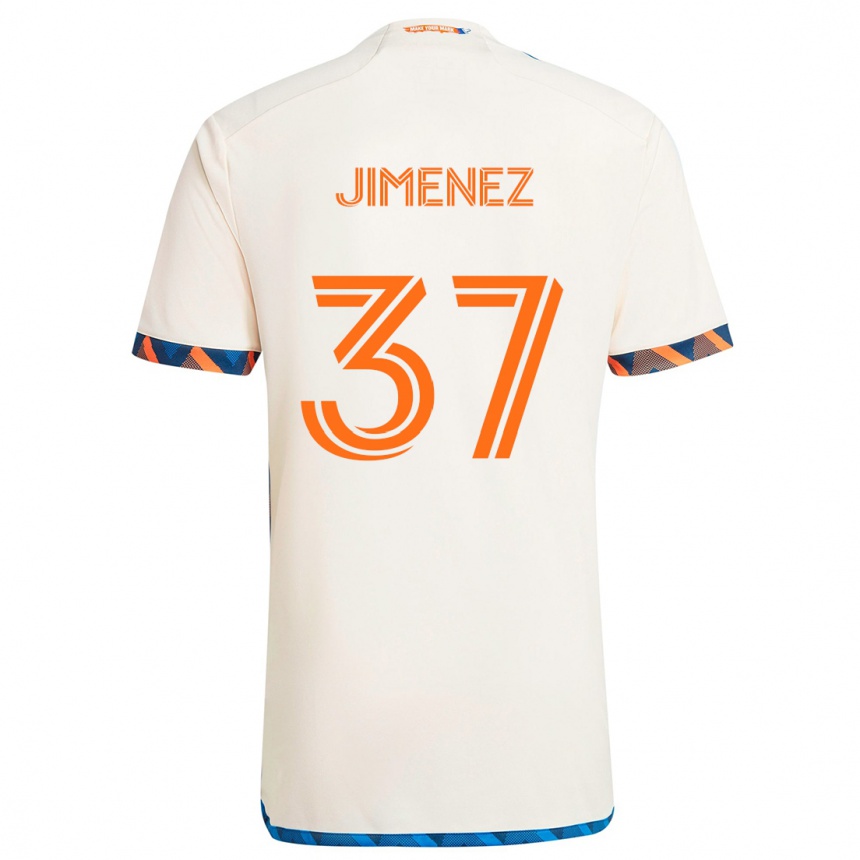 Kinder Fußball Stiven Jimenez #37 Weiß Orange Auswärtstrikot Trikot 2024/25 T-Shirt Luxemburg