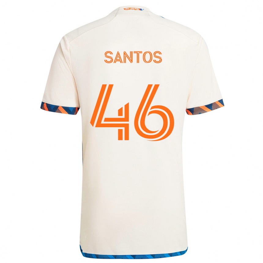 Kinder Fußball Guilherme Santos #46 Weiß Orange Auswärtstrikot Trikot 2024/25 T-Shirt Luxemburg