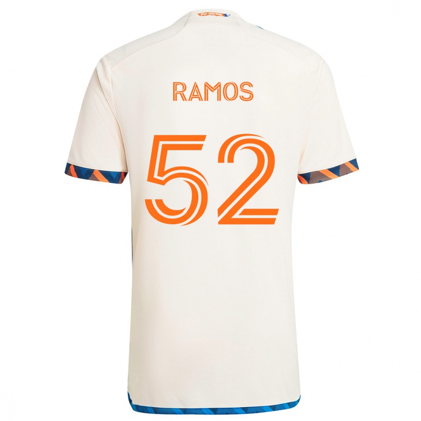 Kinder Fußball Yair Ramos #52 Weiß Orange Auswärtstrikot Trikot 2024/25 T-Shirt Luxemburg