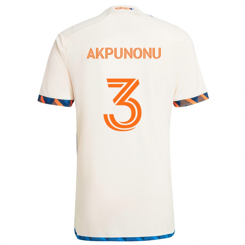 Kinder Fußball Joey Akpunonu #3 Weiß Orange Auswärtstrikot Trikot 2024/25 T-Shirt Luxemburg