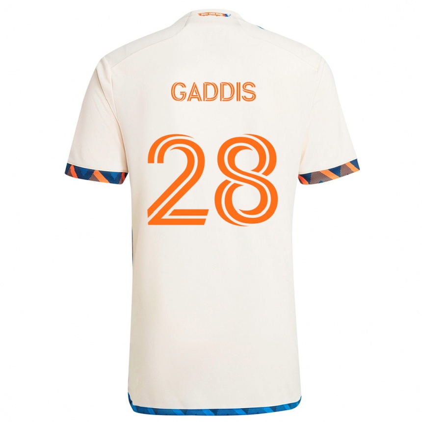 Kinder Fußball Raymon Gaddis #28 Weiß Orange Auswärtstrikot Trikot 2024/25 T-Shirt Luxemburg