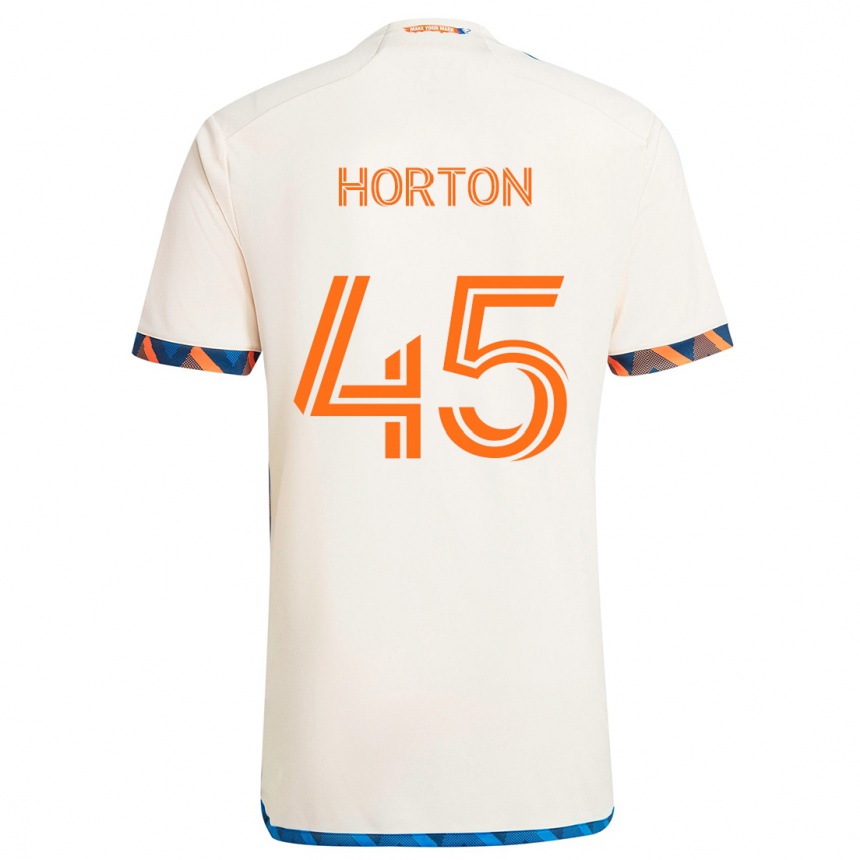 Kinder Fußball Philip Horton #45 Weiß Orange Auswärtstrikot Trikot 2024/25 T-Shirt Luxemburg