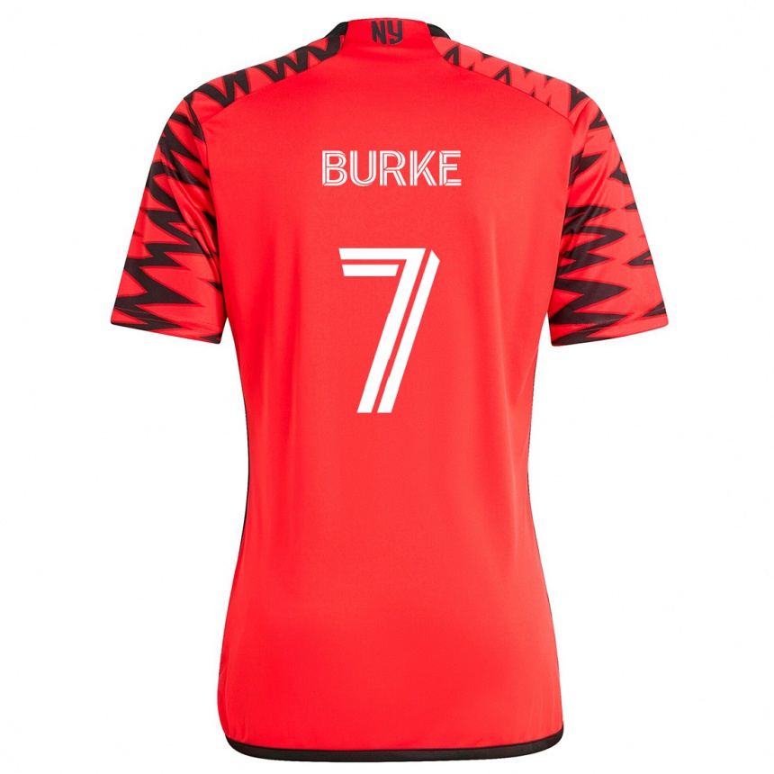 Kinder Fußball Cory Burke #7 Rot Schwarz Weiß Auswärtstrikot Trikot 2024/25 T-Shirt Luxemburg