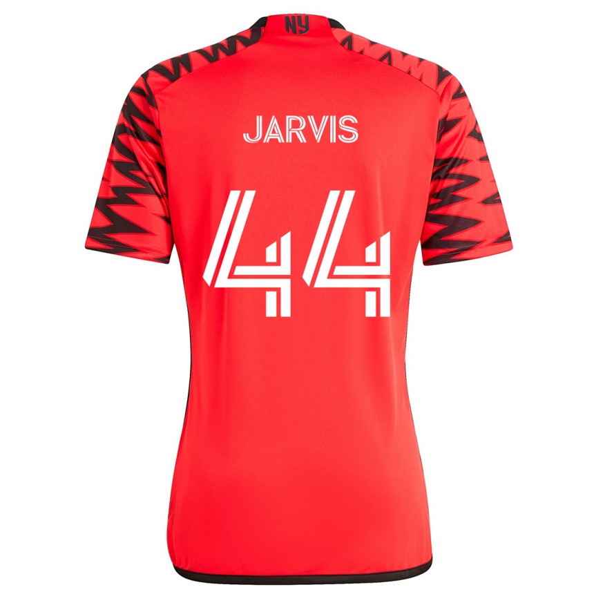 Kinder Fußball Aiden Jarvis #44 Rot Schwarz Weiß Auswärtstrikot Trikot 2024/25 T-Shirt Luxemburg