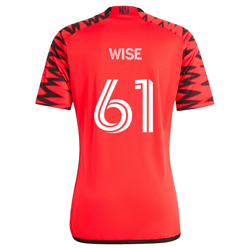 Kinder Fußball Henry Wise #61 Rot Schwarz Weiß Auswärtstrikot Trikot 2024/25 T-Shirt Luxemburg