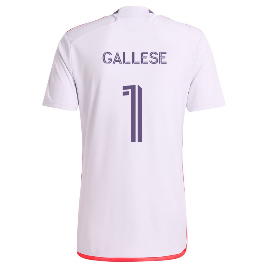 Kinder Fußball Pedro Gallese #1 Weiß Rot Lila Auswärtstrikot Trikot 2024/25 T-Shirt Luxemburg