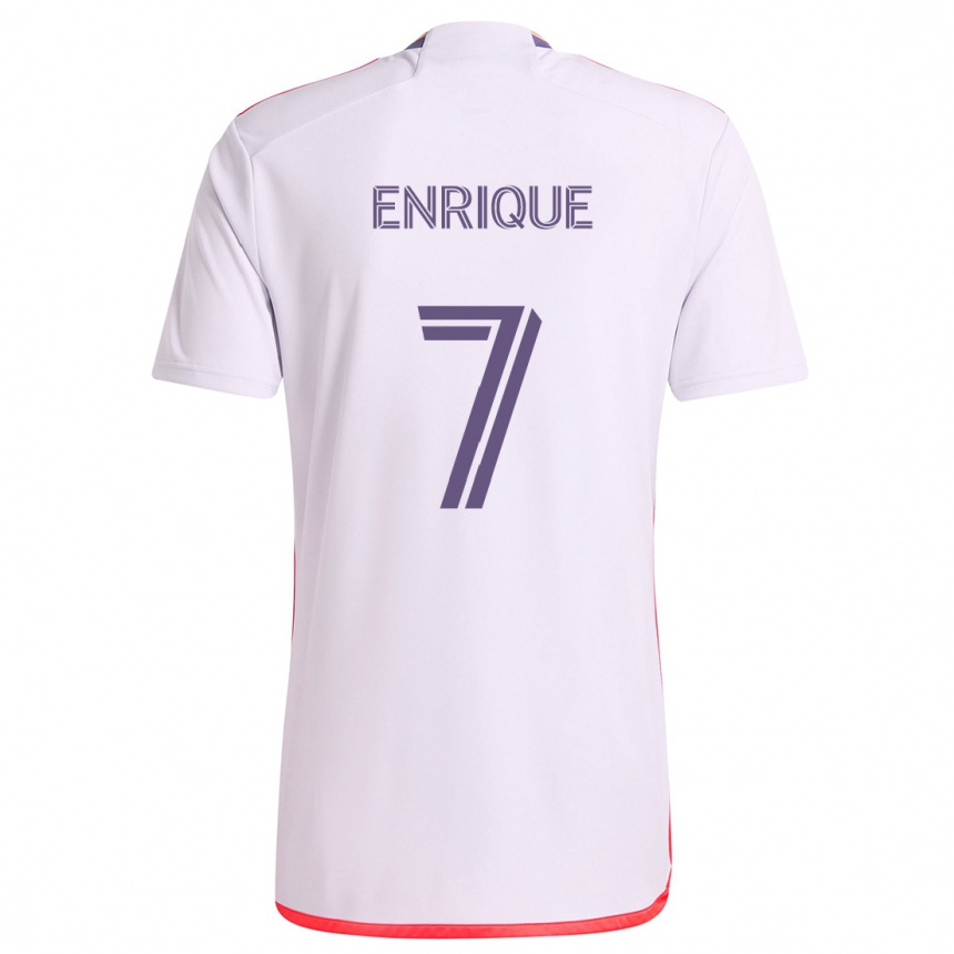 Kinder Fußball Ramiro Enrique #7 Weiß Rot Lila Auswärtstrikot Trikot 2024/25 T-Shirt Luxemburg