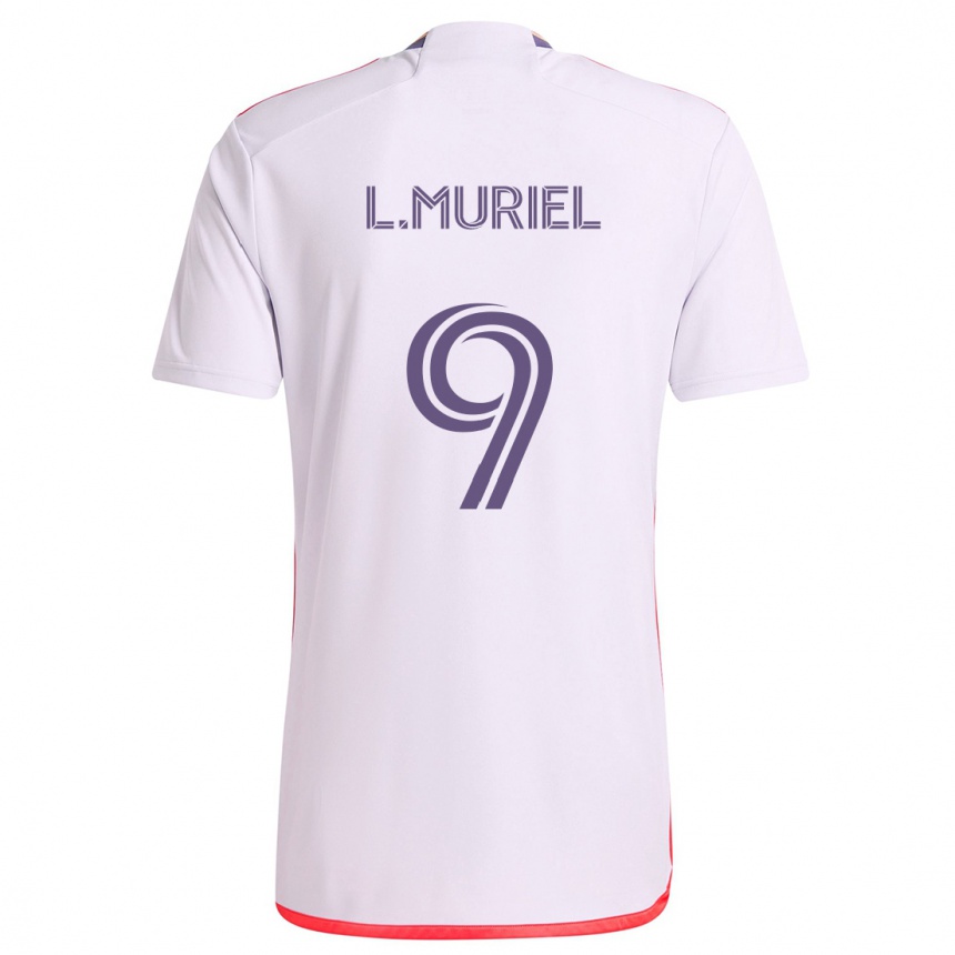 Kinder Fußball Luis Muriel #9 Weiß Rot Lila Auswärtstrikot Trikot 2024/25 T-Shirt Luxemburg