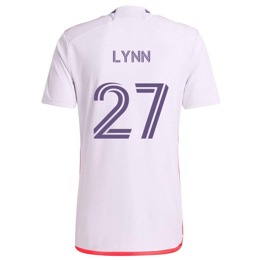 Kinder Fußball Jack Lynn #27 Weiß Rot Lila Auswärtstrikot Trikot 2024/25 T-Shirt Luxemburg