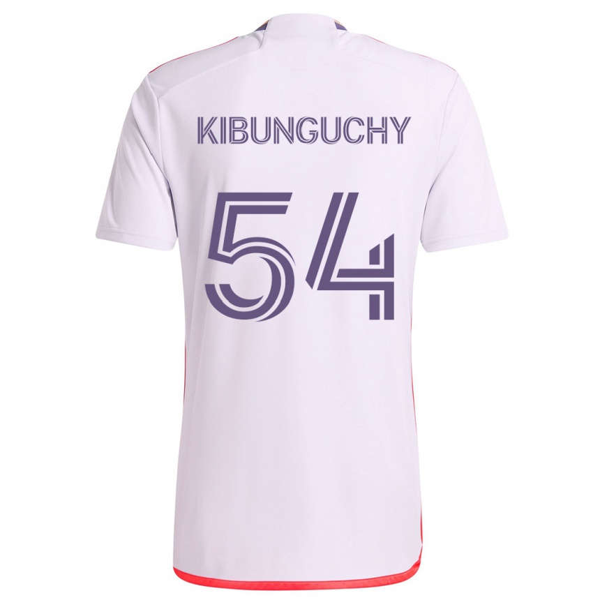 Kinder Fußball Nabi Kibunguchy #54 Weiß Rot Lila Auswärtstrikot Trikot 2024/25 T-Shirt Luxemburg