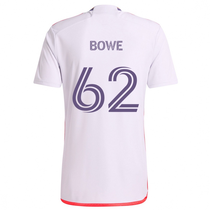 Kinder Fußball Thomas Bowe #62 Weiß Rot Lila Auswärtstrikot Trikot 2024/25 T-Shirt Luxemburg