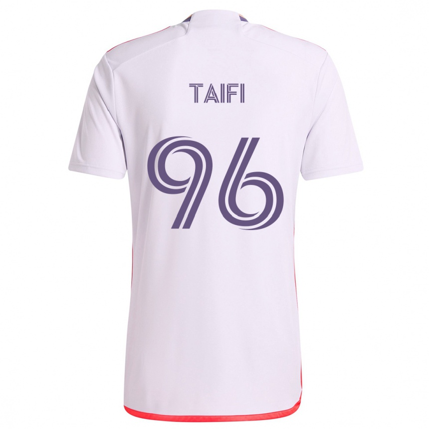 Kinder Fußball Zakaria Taifi #96 Weiß Rot Lila Auswärtstrikot Trikot 2024/25 T-Shirt Luxemburg