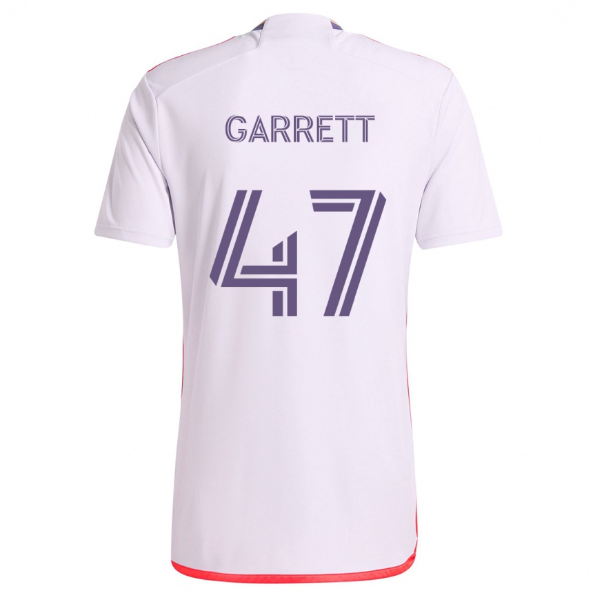 Kinder Fußball Ian Garrett #47 Weiß Rot Lila Auswärtstrikot Trikot 2024/25 T-Shirt Luxemburg