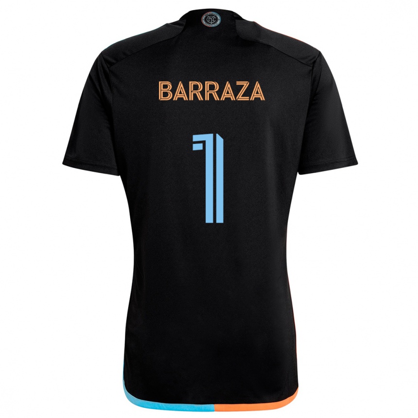 Kinder Fußball Luis Barraza #1 Schwarz Orange Blau Auswärtstrikot Trikot 2024/25 T-Shirt Luxemburg