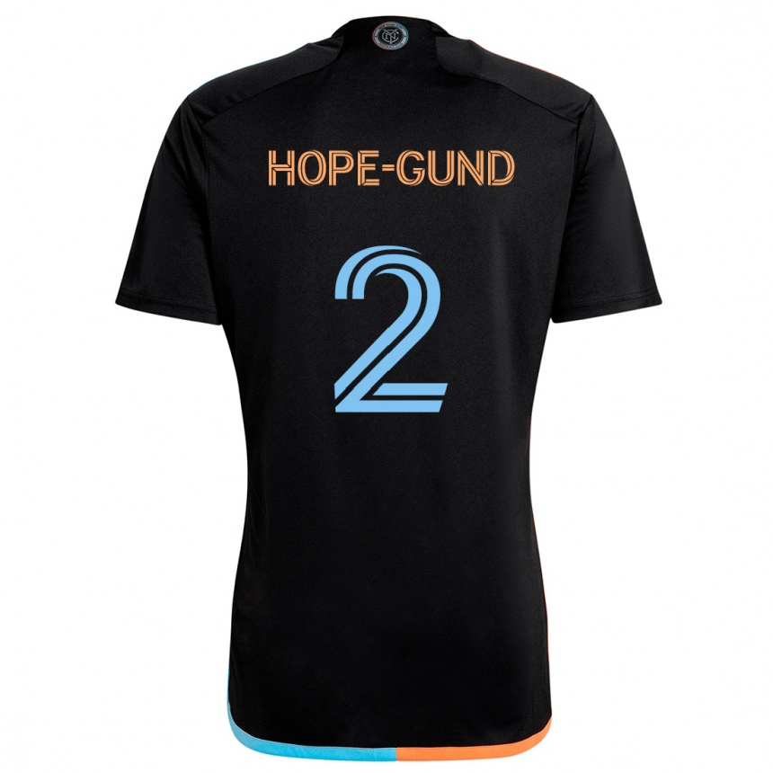 Kinder Fußball Rio Hope-Gund #2 Schwarz Orange Blau Auswärtstrikot Trikot 2024/25 T-Shirt Luxemburg