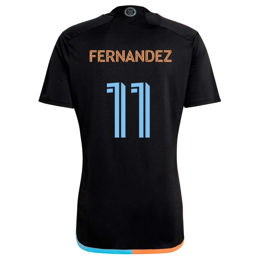 Kinder Fußball Julián Fernández #11 Schwarz Orange Blau Auswärtstrikot Trikot 2024/25 T-Shirt Luxemburg