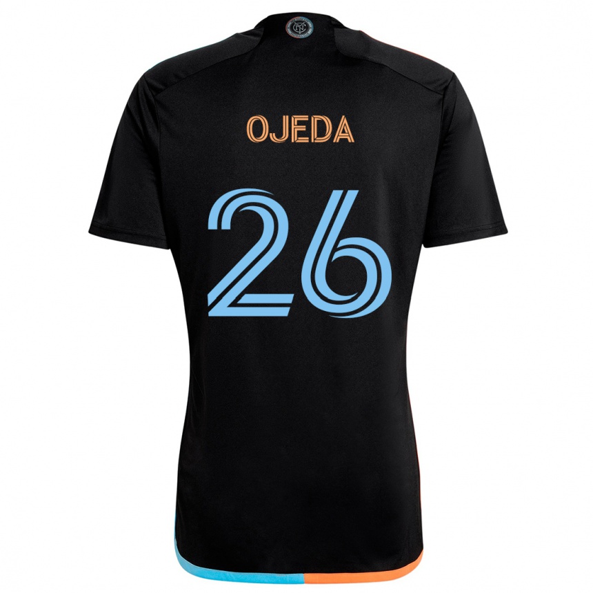 Kinder Fußball Agustín Ojeda #26 Schwarz Orange Blau Auswärtstrikot Trikot 2024/25 T-Shirt Luxemburg