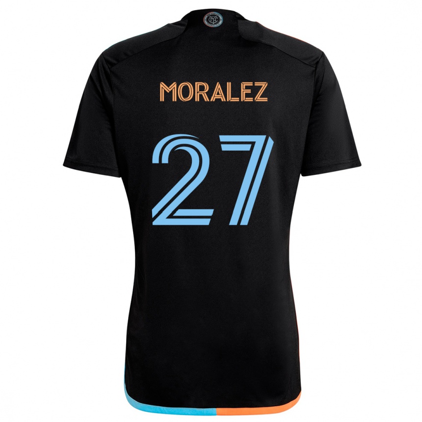 Kinder Fußball Maxi Moralez #27 Schwarz Orange Blau Auswärtstrikot Trikot 2024/25 T-Shirt Luxemburg