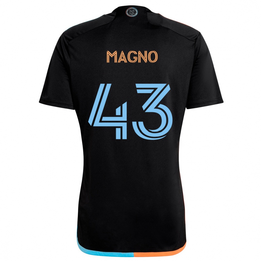 Kinder Fußball Talles Magno #43 Schwarz Orange Blau Auswärtstrikot Trikot 2024/25 T-Shirt Luxemburg