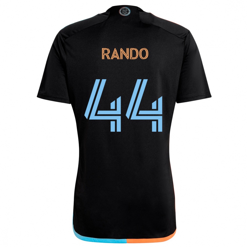 Kinder Fußball Alex Rando #44 Schwarz Orange Blau Auswärtstrikot Trikot 2024/25 T-Shirt Luxemburg