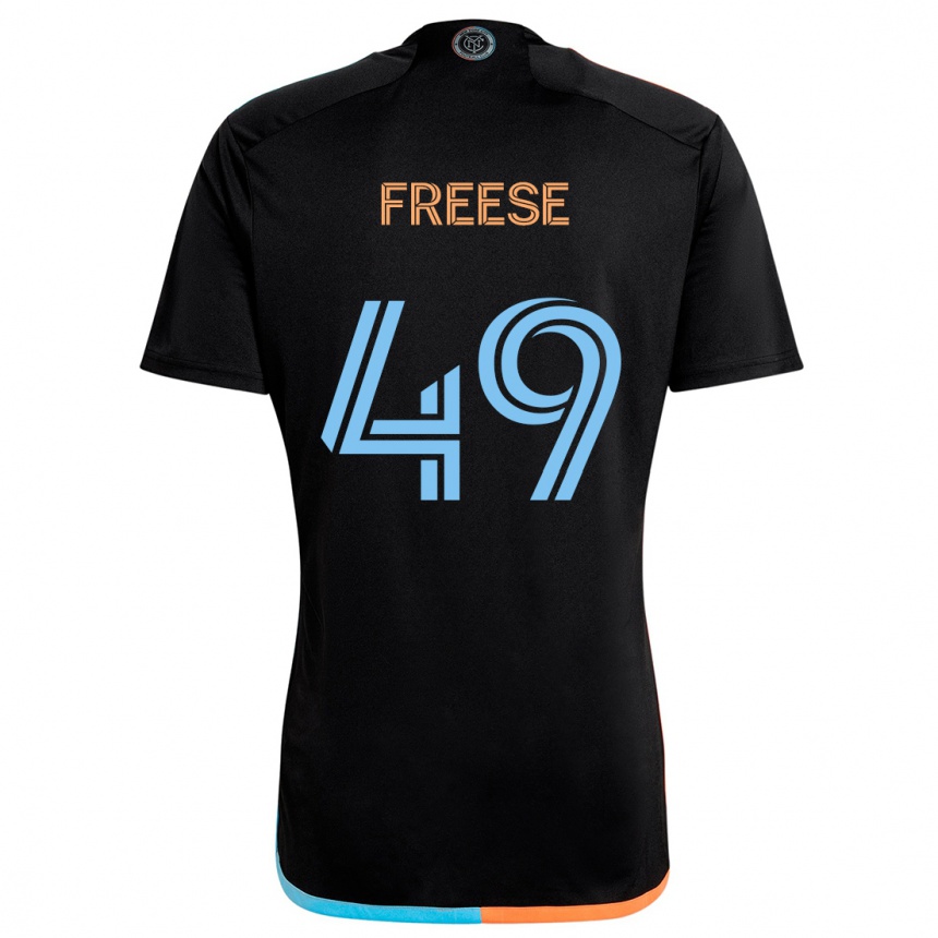 Kinder Fußball Matt Freese #49 Schwarz Orange Blau Auswärtstrikot Trikot 2024/25 T-Shirt Luxemburg