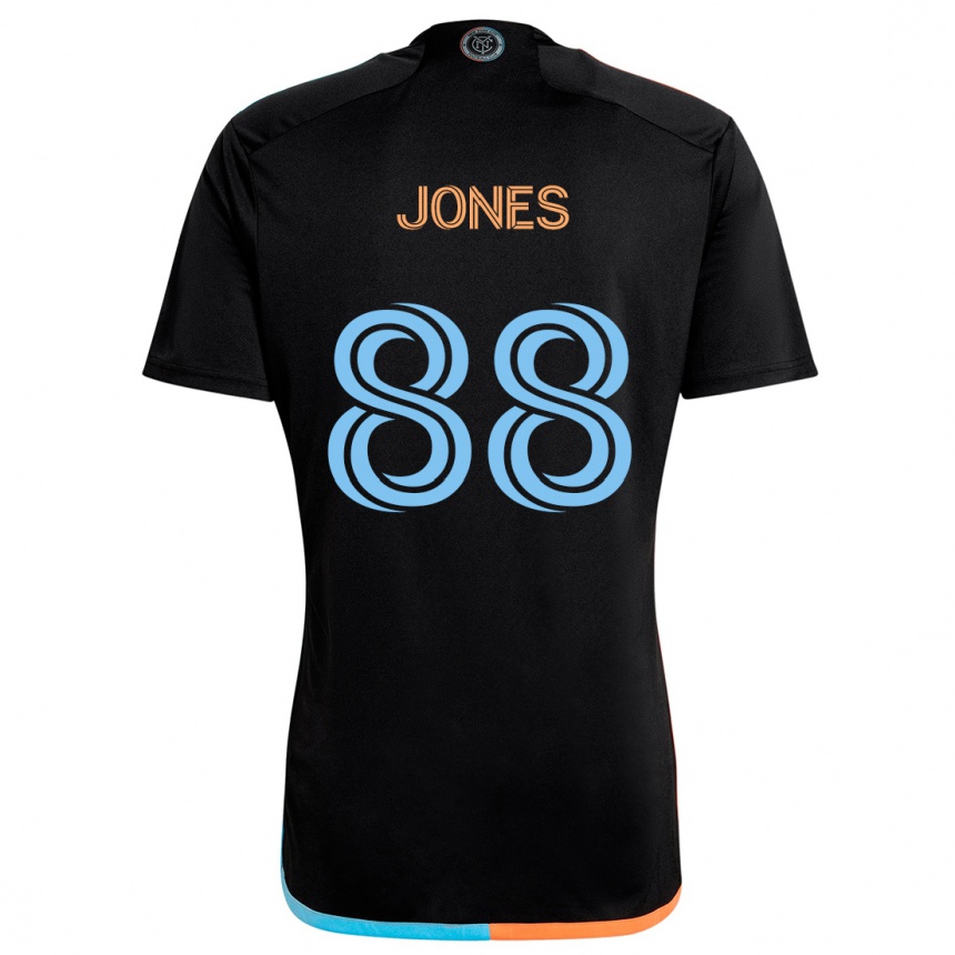 Kinder Fußball Malachi Jones #88 Schwarz Orange Blau Auswärtstrikot Trikot 2024/25 T-Shirt Luxemburg