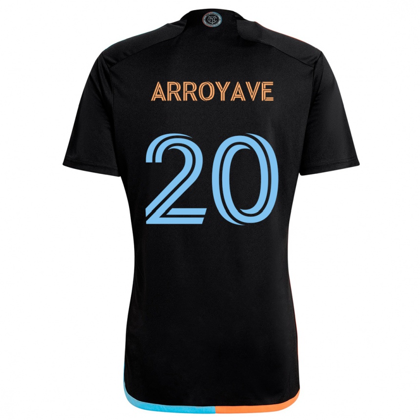 Kinder Fußball Jacob Arroyave #20 Schwarz Orange Blau Auswärtstrikot Trikot 2024/25 T-Shirt Luxemburg