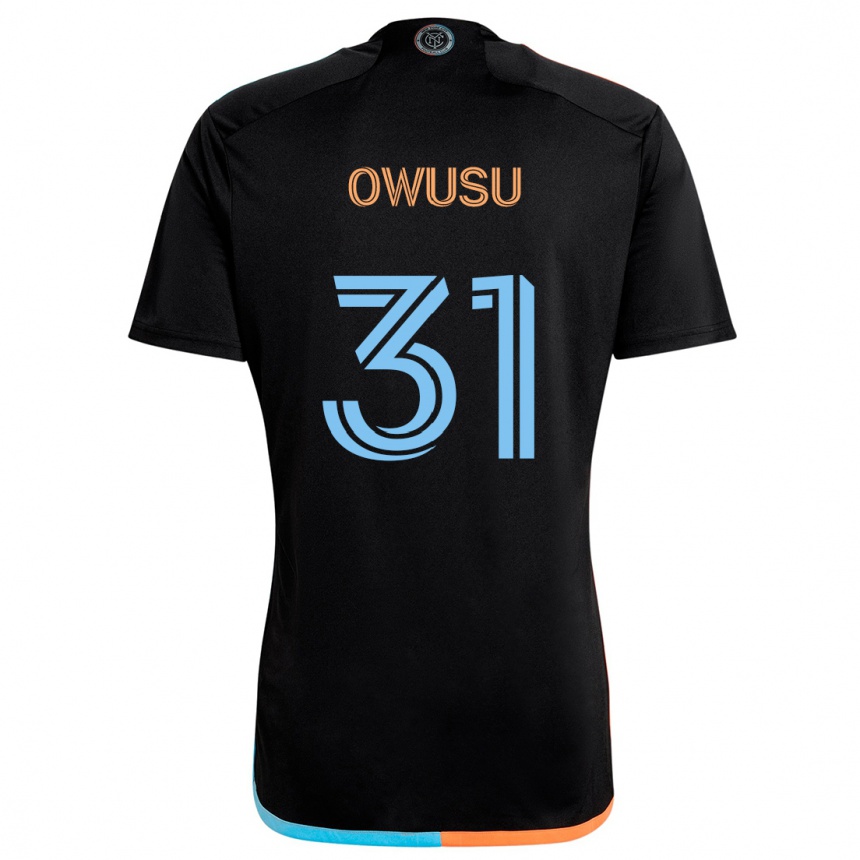 Kinder Fußball Samuel Owusu #31 Schwarz Orange Blau Auswärtstrikot Trikot 2024/25 T-Shirt Luxemburg